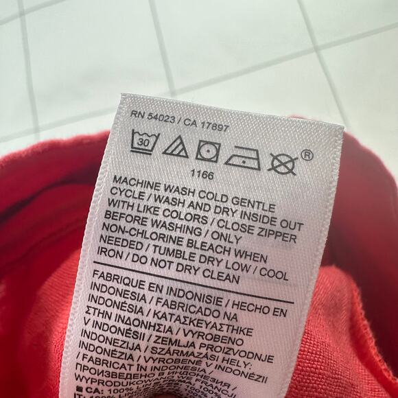 Athleta Pants Women 2 Coral Playa Linen Wide Leg Crop Slit Relaxed Casual Resort - Picture 6 of 13